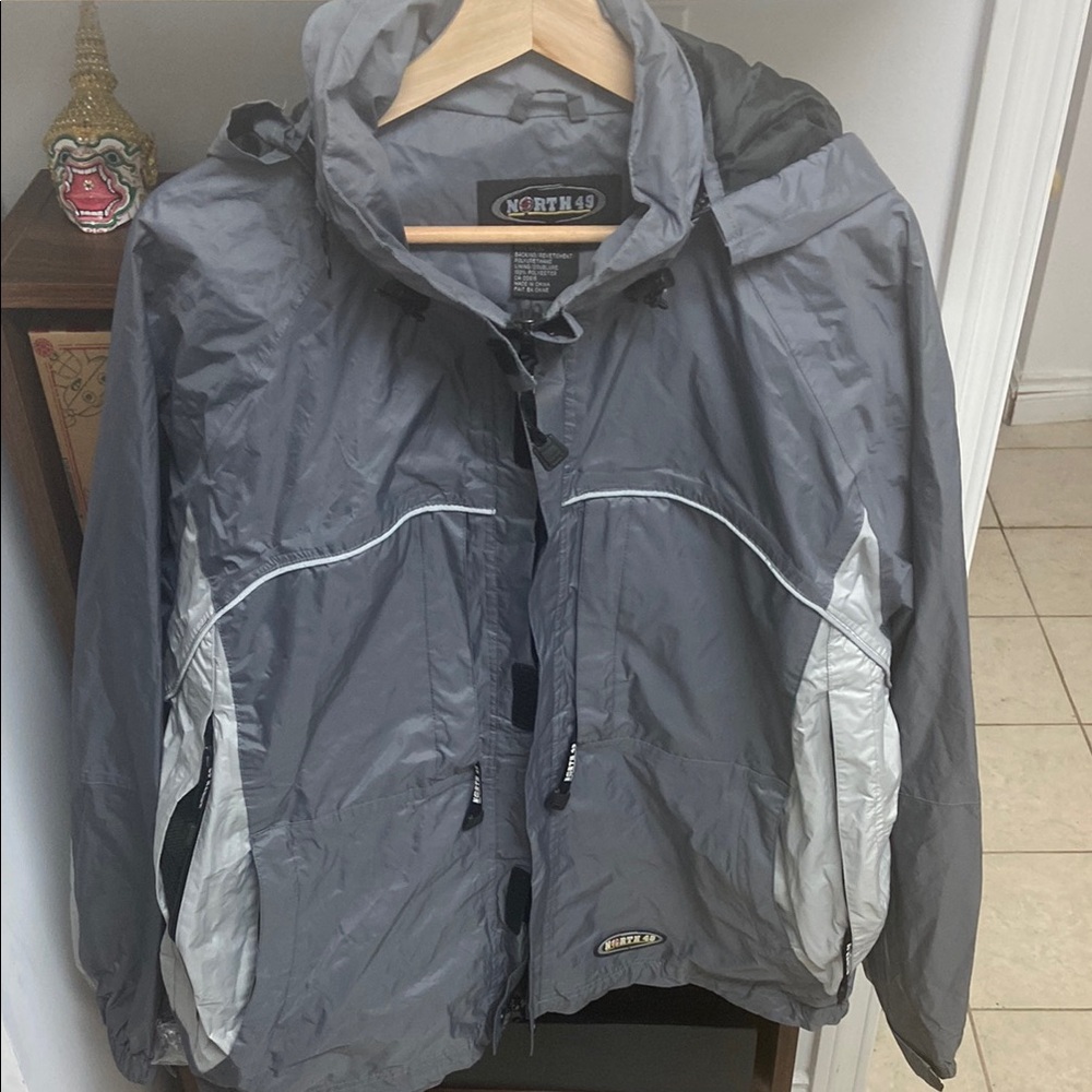 Vintage North 49 Gray Men's Rain Jacket